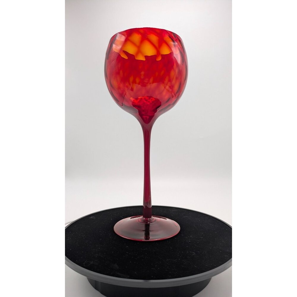 Empoli Italy 8.50 Inch Red Wine Goblet 14 fl oz Glass Vintage Dining Decor